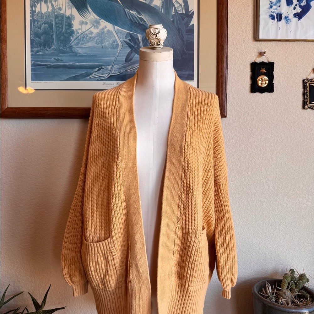 BDG Mustard Open-Front Cardigan